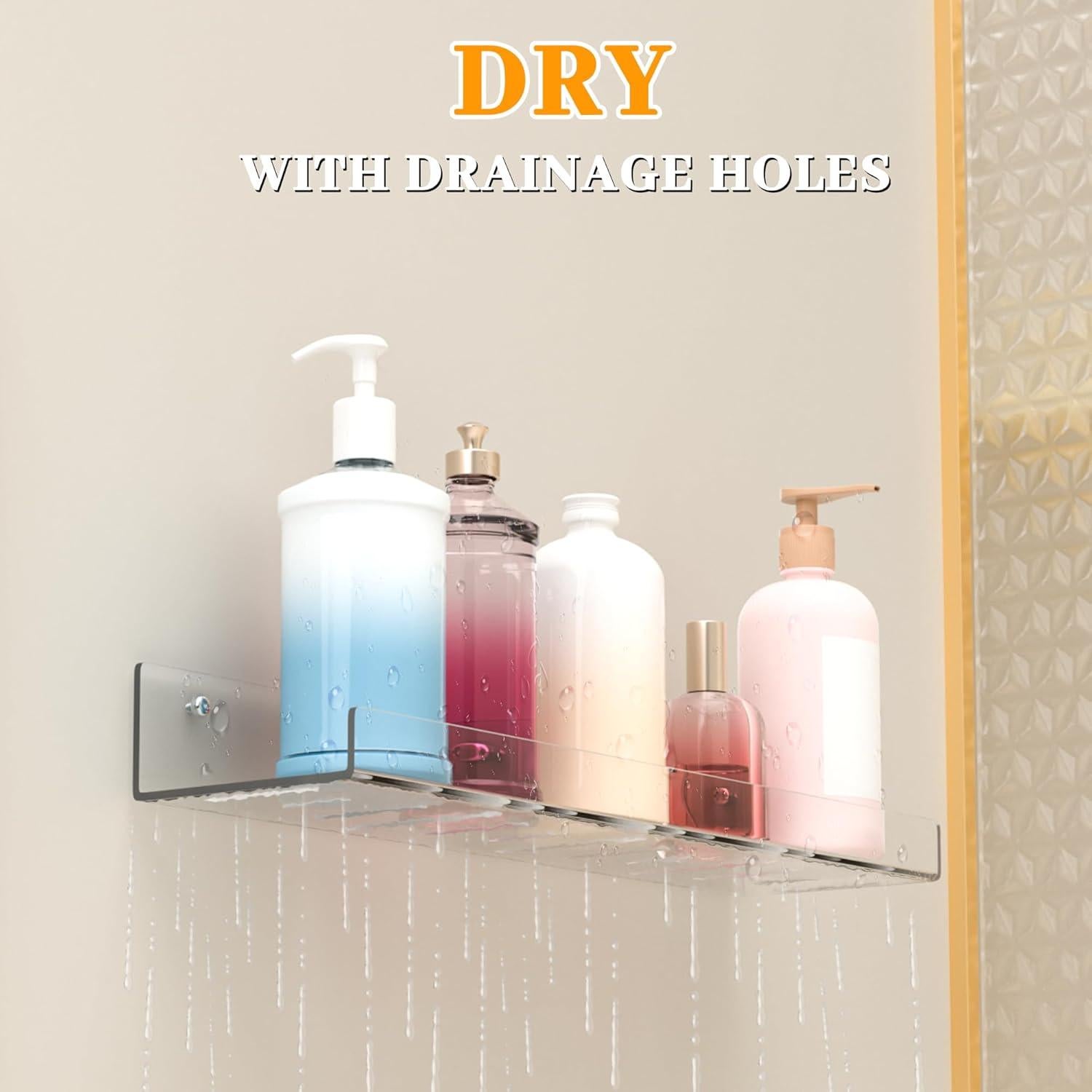 Juego de 2 estantes flotantes Lazyrosy 38.1x10.2 cm transparentes