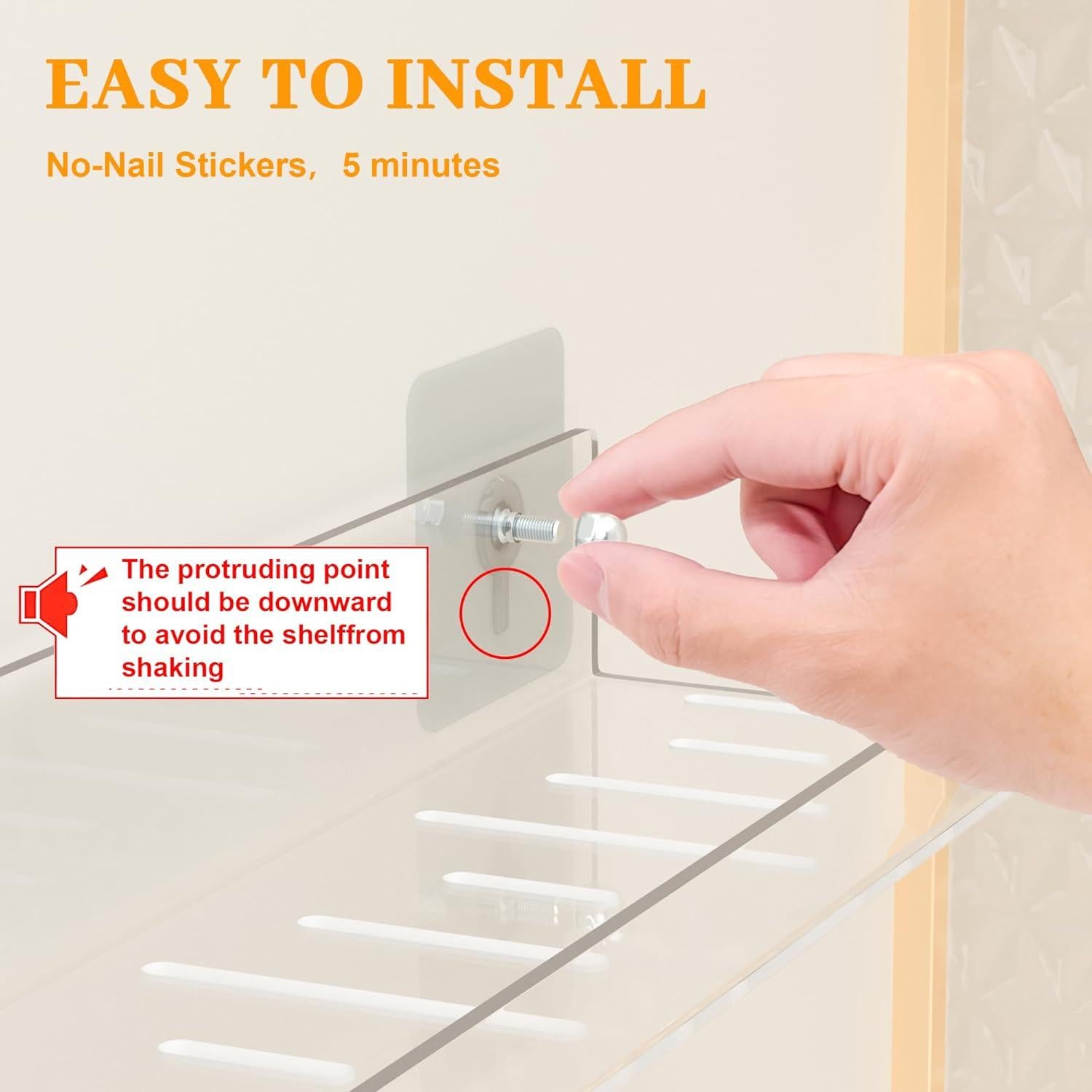 Juego de 2 estantes flotantes Lazyrosy 38.1x10.2 cm transparentes