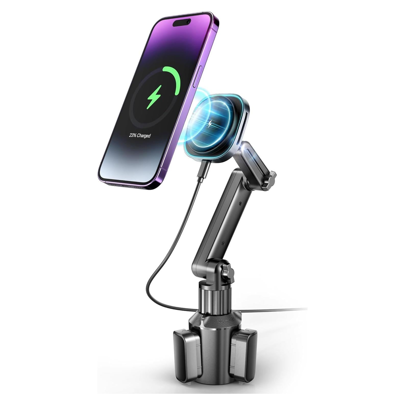 Soporte para teléfono en taza TOPGO con cargador inalámbrico 15W