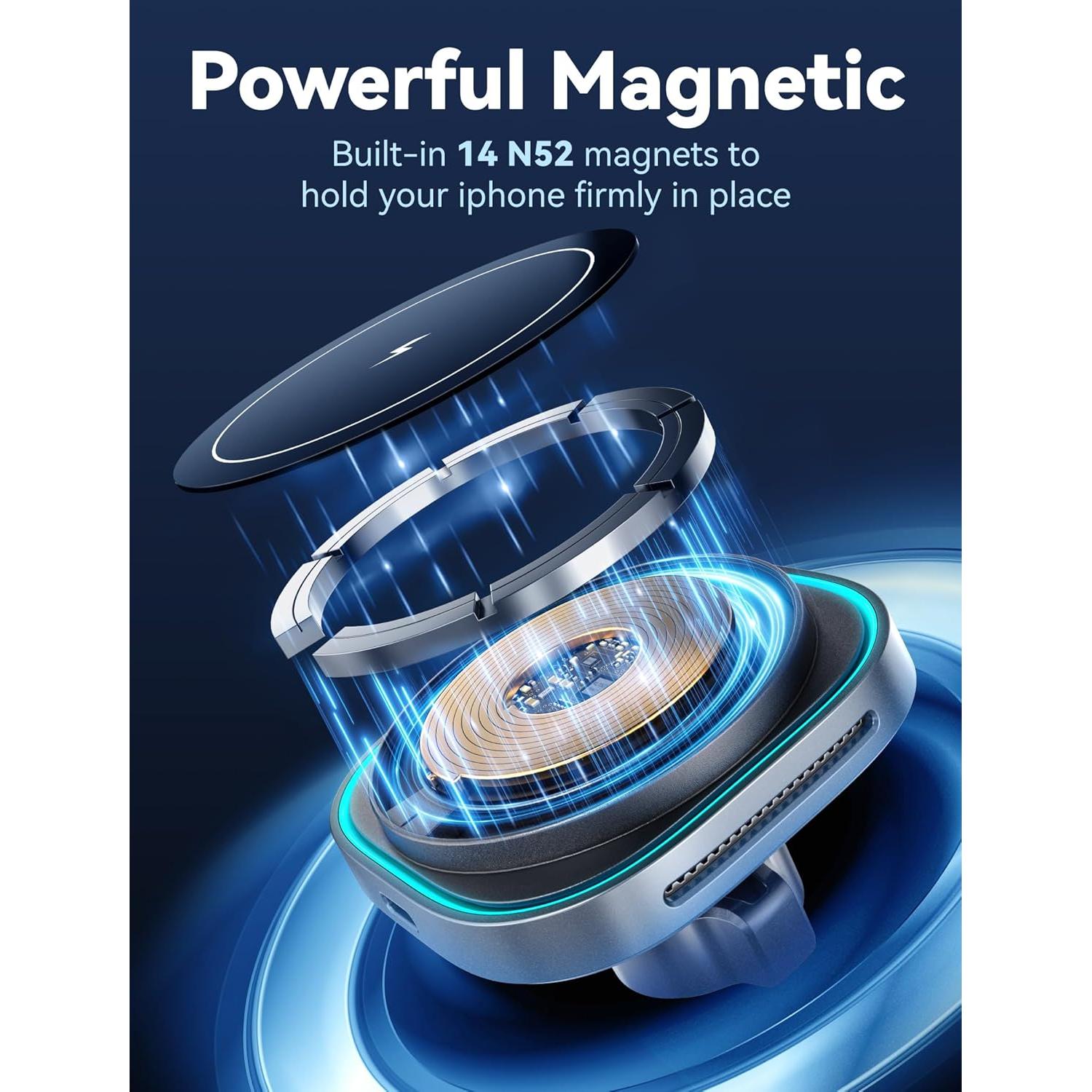 Soporte para teléfono en taza TOPGO con cargador inalámbrico 15W