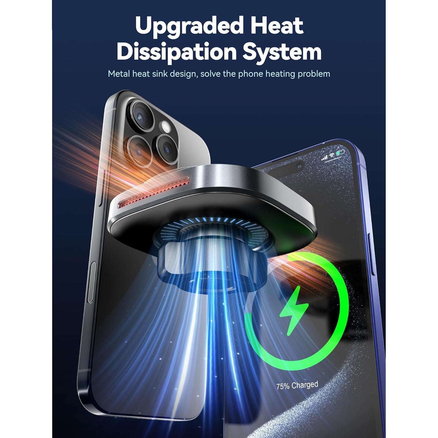 Soporte para teléfono en taza TOPGO con cargador inalámbrico 15W