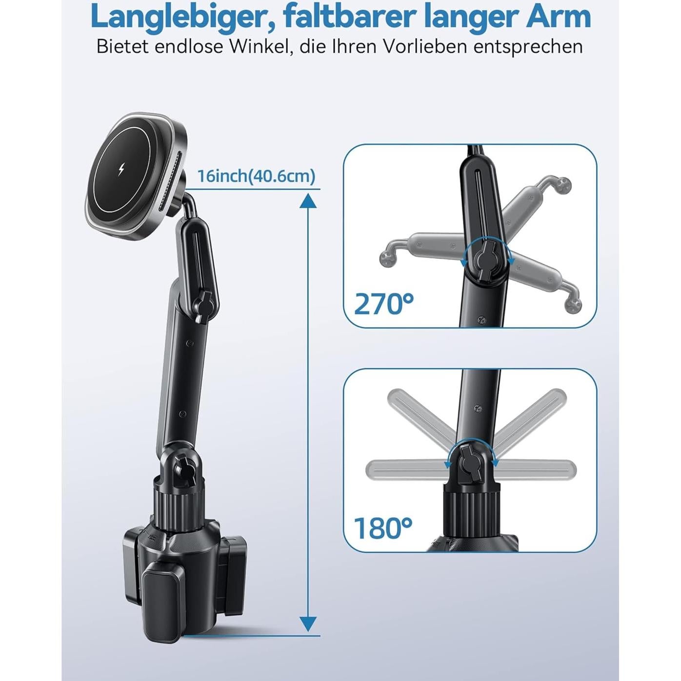 Soporte para teléfono en taza TOPGO con cargador inalámbrico 15W