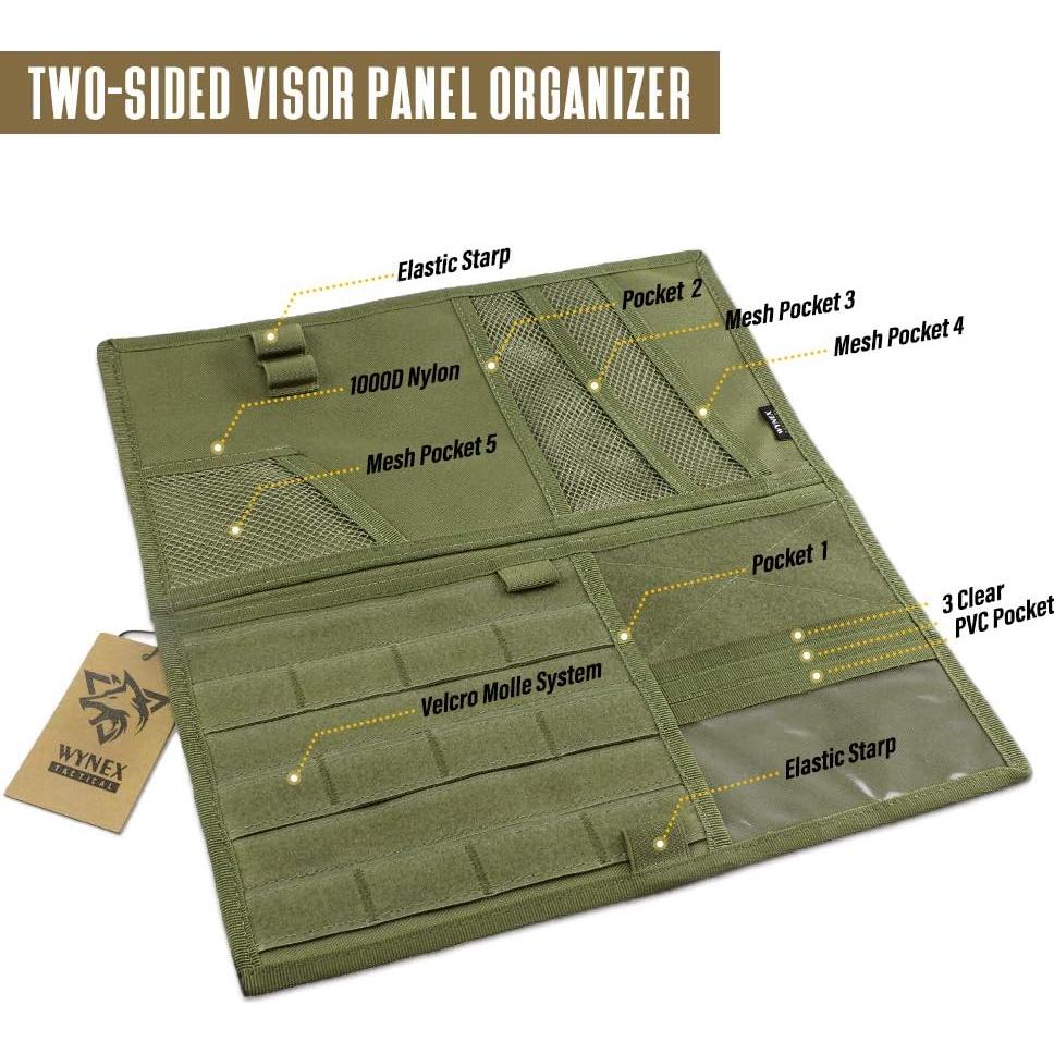 Organizador de Visera WYNEX Molle para Pickup F150 - Verde Militar