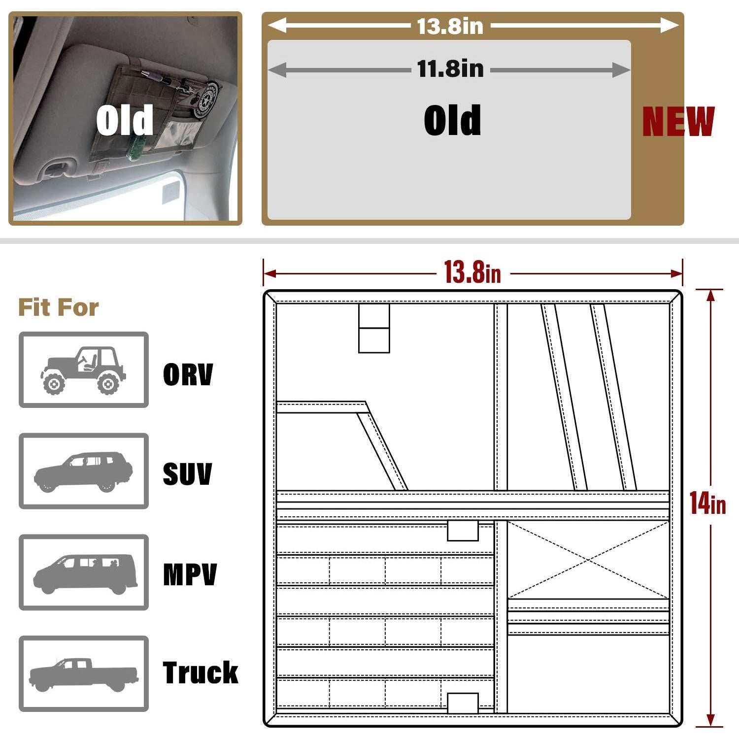 Organizador de Visera WYNEX Molle para Pickup F150 - Verde Militar
