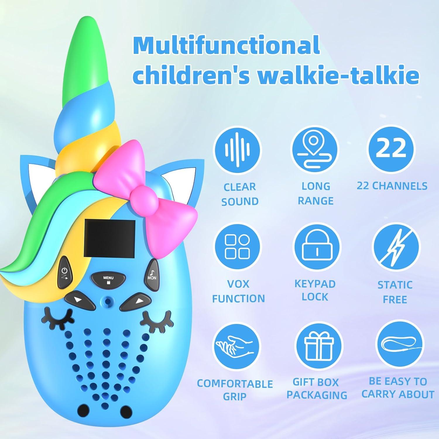 Walkie Talkies de Unicornio Insforfich para Niños 22CH