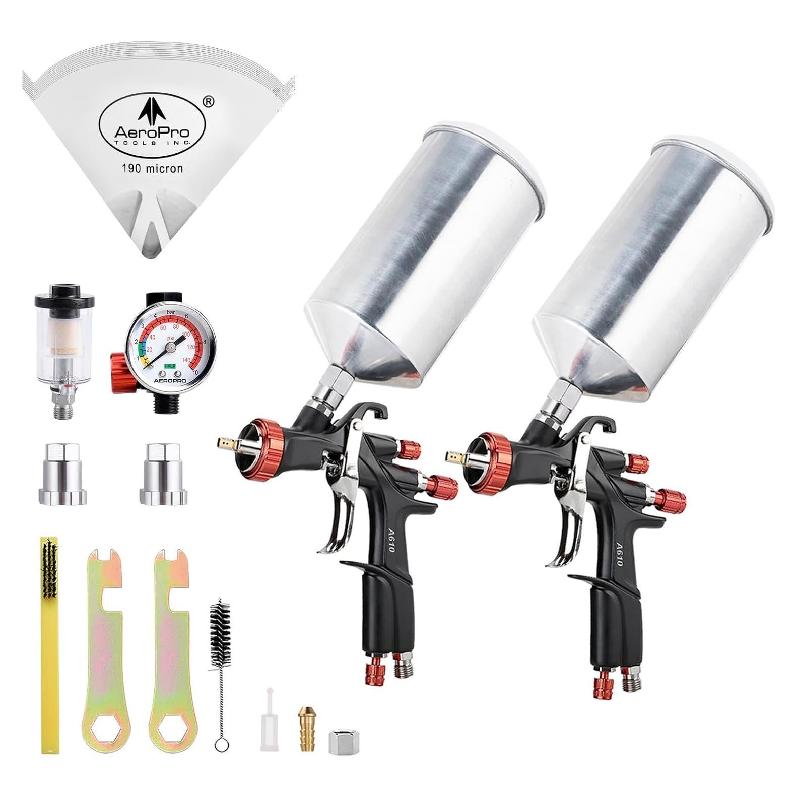 Kit de pistola de pulverización AEROPRO A610 1000cc LVLP