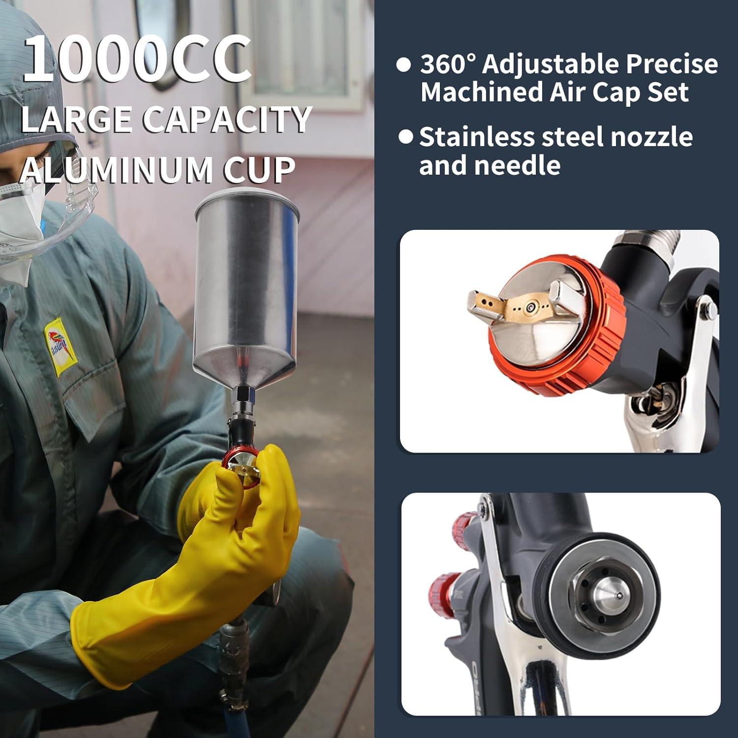 Kit de pistola de pulverización AEROPRO A610 1000cc LVLP