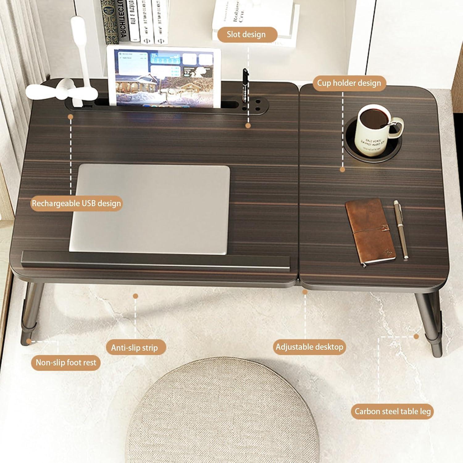 Mesa para Laptop Ajustable SIDIANBAN con Puerto USB y Soporte Taza