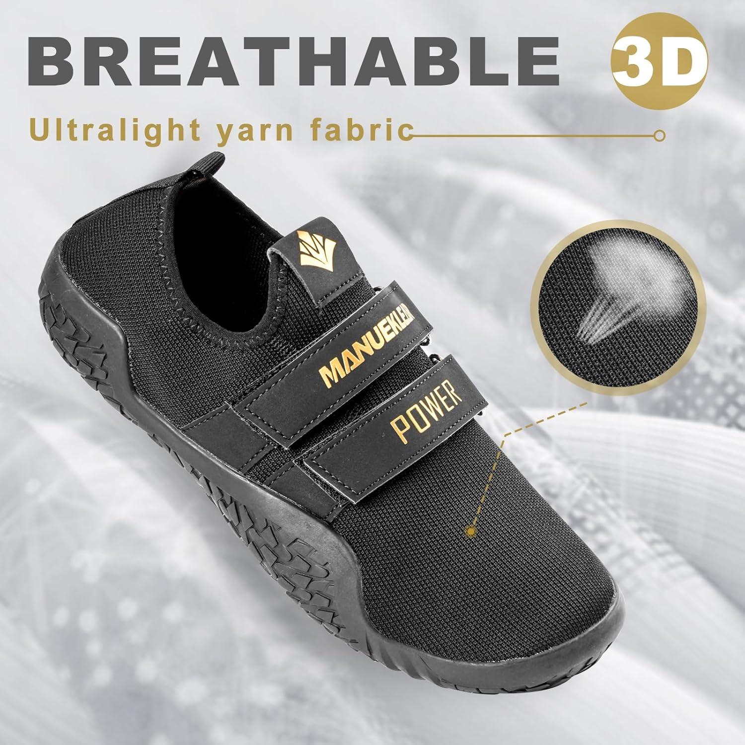 Zapatillas de Levantamiento de Pesas MANUEKLEAR - Peso Muerto - Negro Obsidiana - Talla 6.5