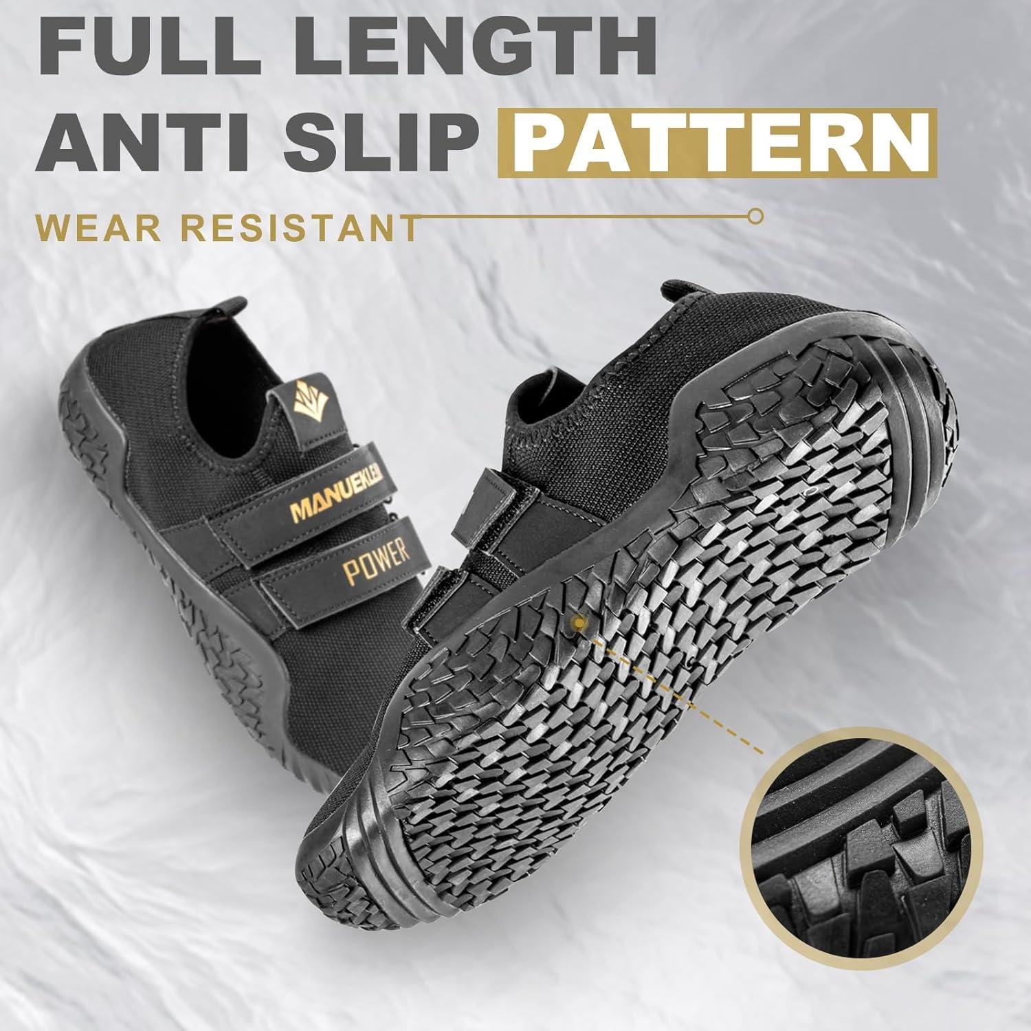 Zapatillas de Levantamiento de Pesas MANUEKLEAR - Peso Muerto - Negro Obsidiana - Talla 6.5