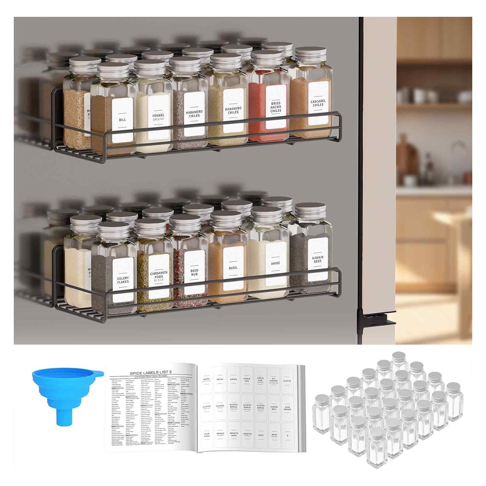 Estante de Especias Magnético SpaceAid 2 Estantes 24 Frascos