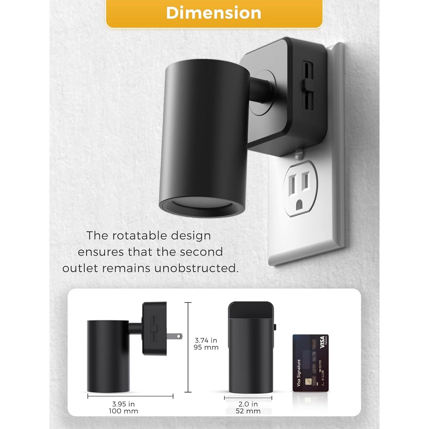 Luz Nocturna LED Regulable LOHAS 2-Pack 3000K Pared