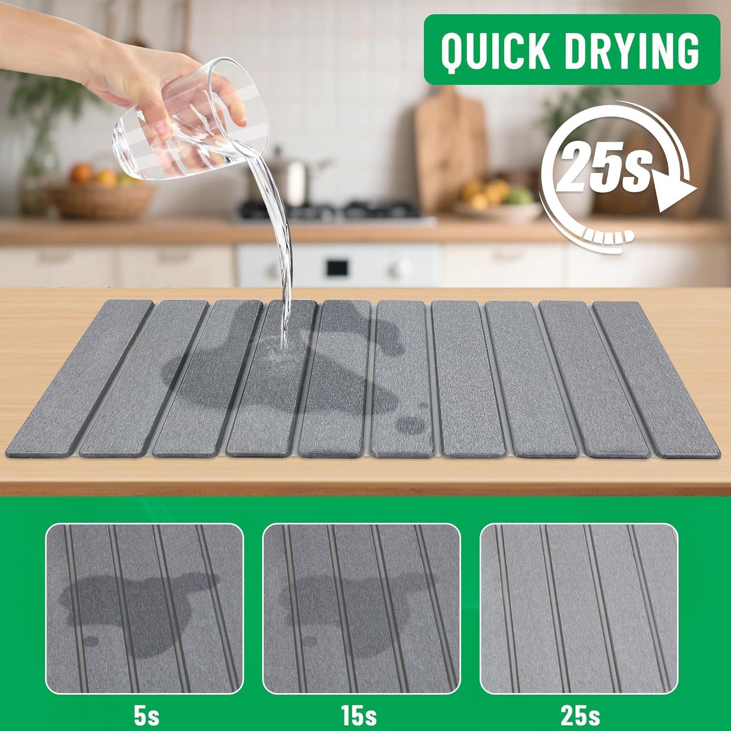 Alfombrilla de Secado de Platos Cijoaui 61x41cm Absorbente