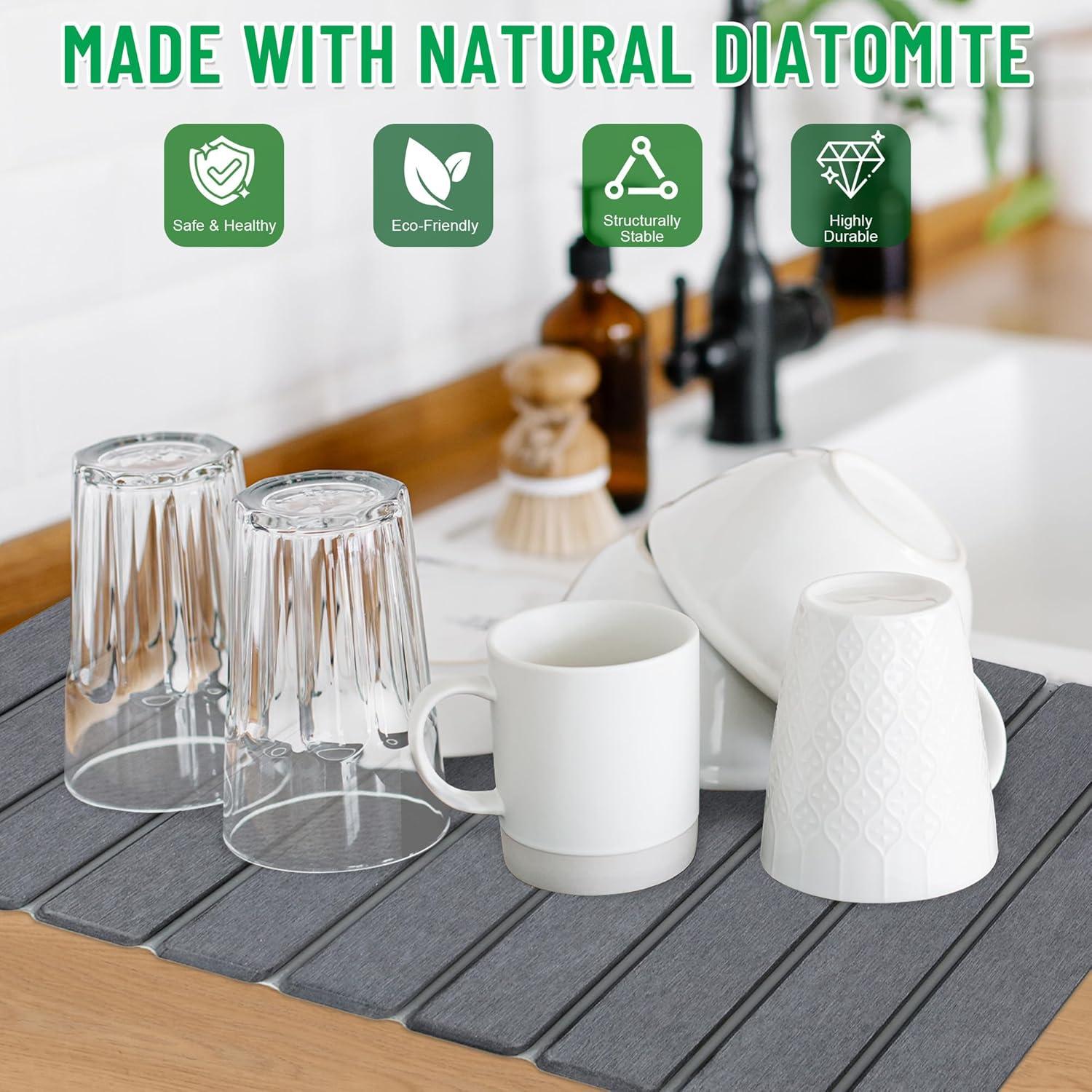 Alfombrilla de Secado de Platos Cijoaui 61x41cm Absorbente