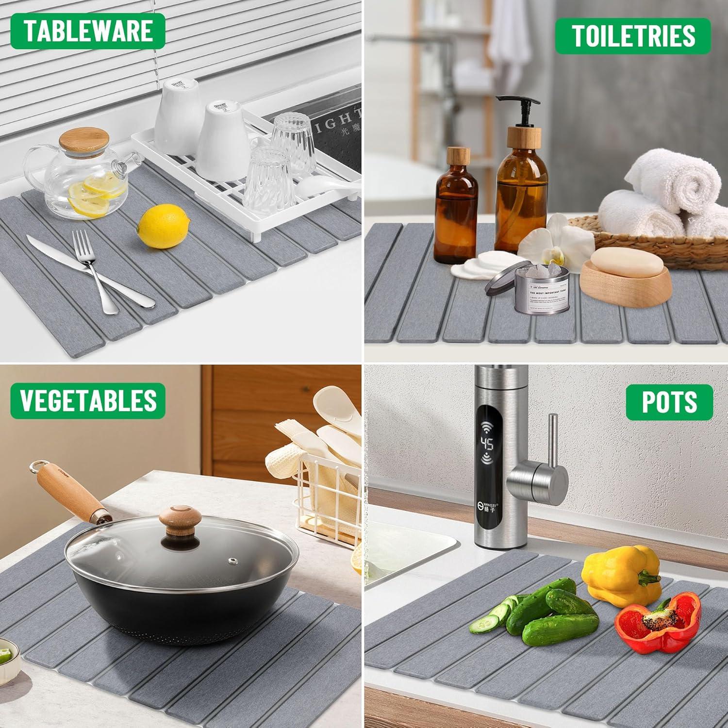 Alfombrilla de Secado de Platos Cijoaui 61x41cm Absorbente