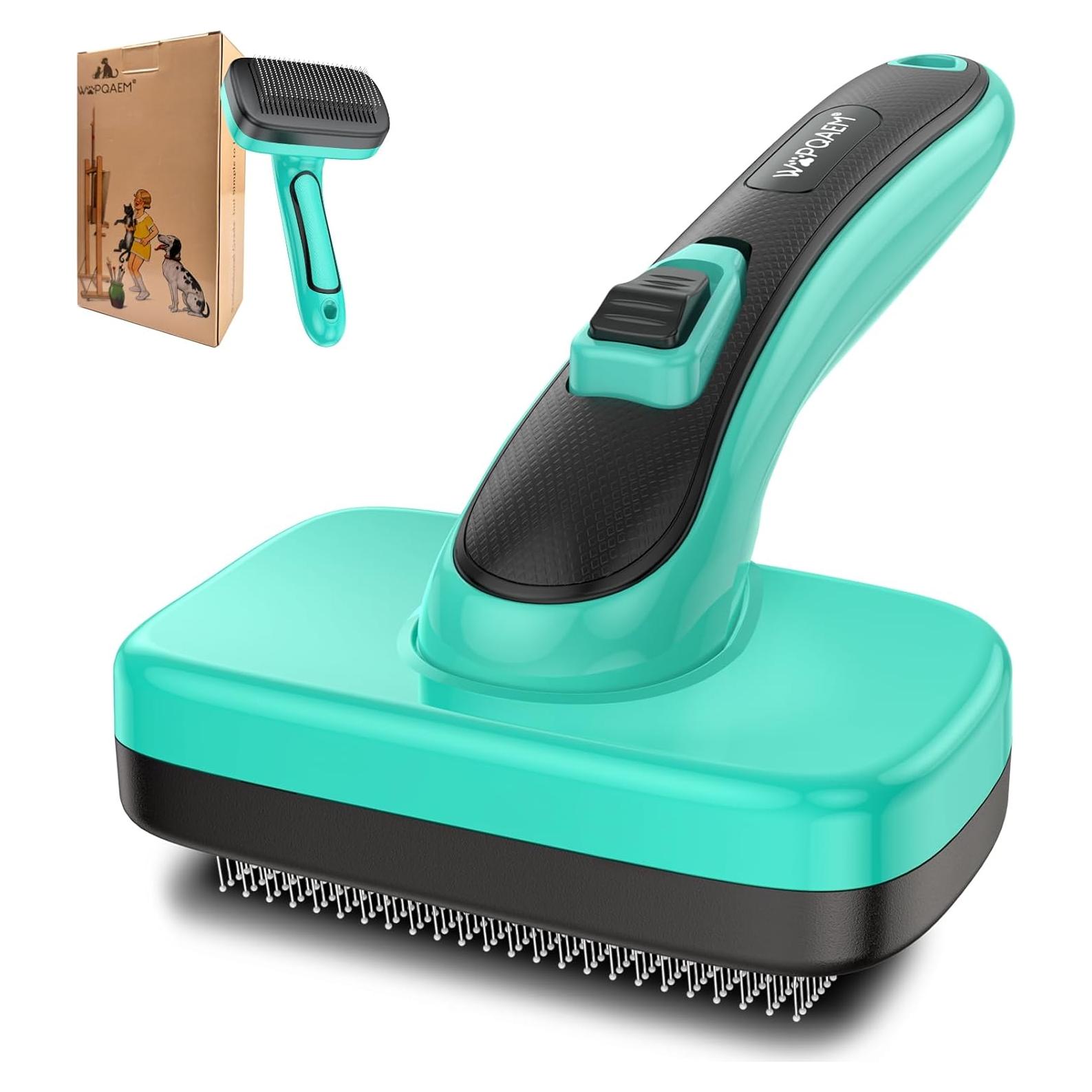 Cepillo Autolimpiante para Mascotas Aliba Plus Verde Aqua