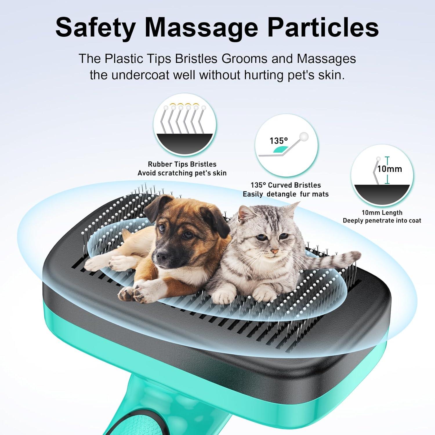 Cepillo Autolimpiante para Mascotas Aliba Plus Verde Aqua