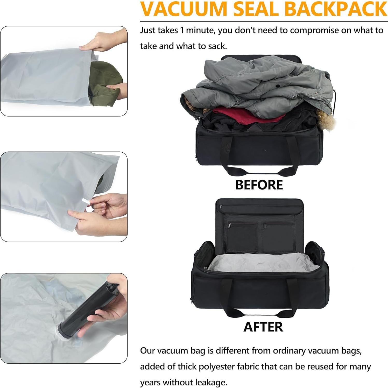 Bolsa Duffle SUOCO 2 en 1 para Viaje y Trajes, Negro