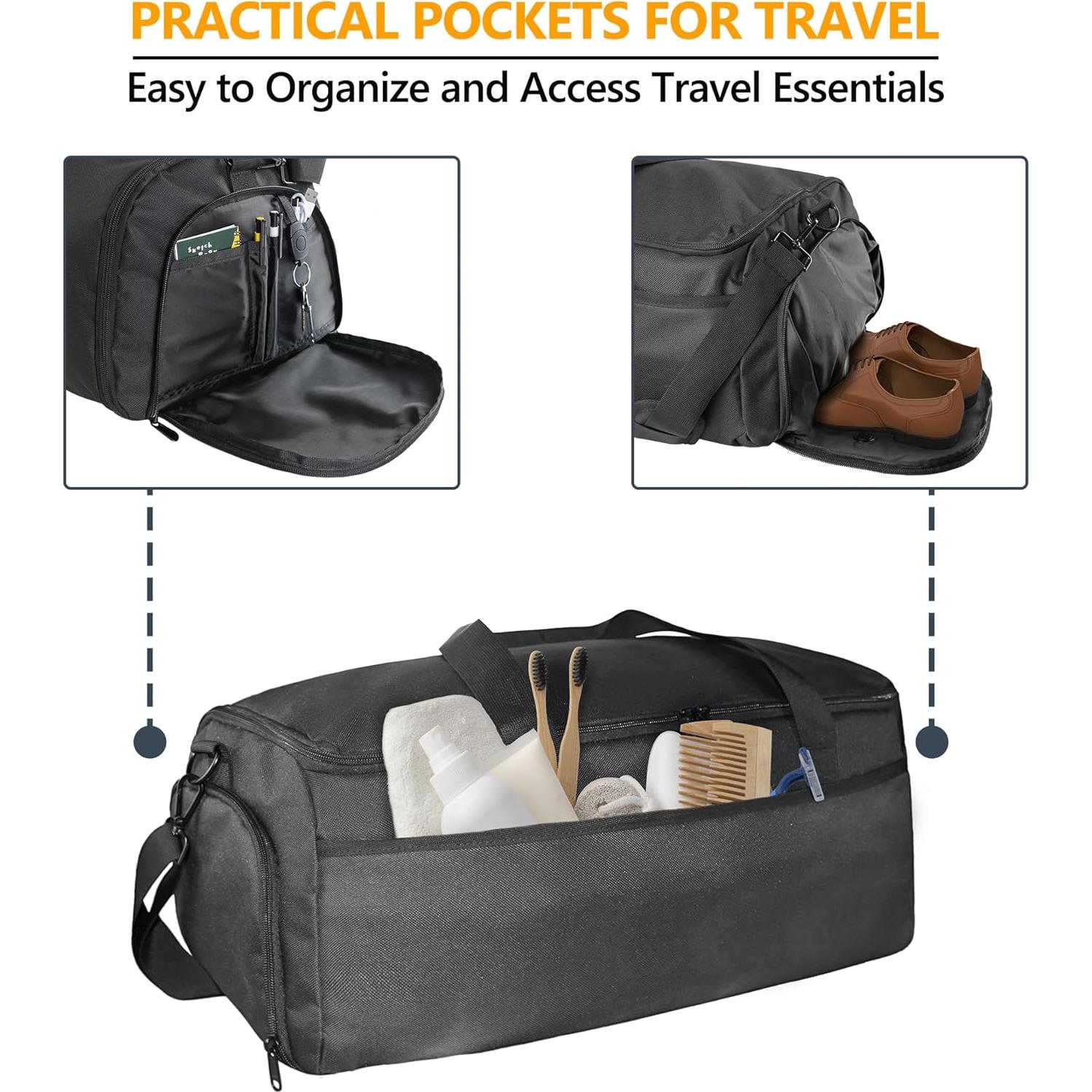 Bolsa Duffle SUOCO 2 en 1 para Viaje y Trajes, Negro