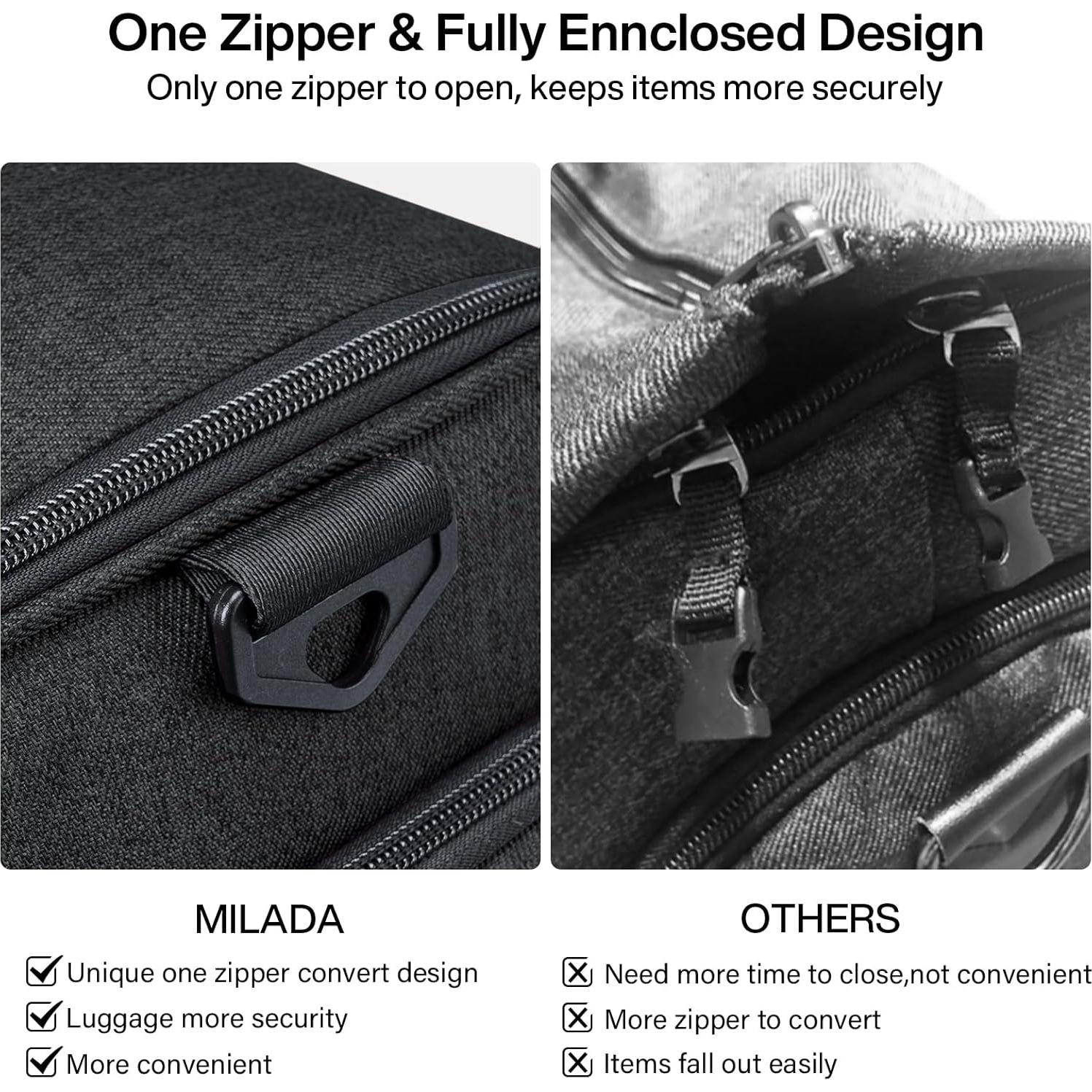 Bolsa de Ropa de Viaje MILADA 2 en 1 Plegable Negro 55L