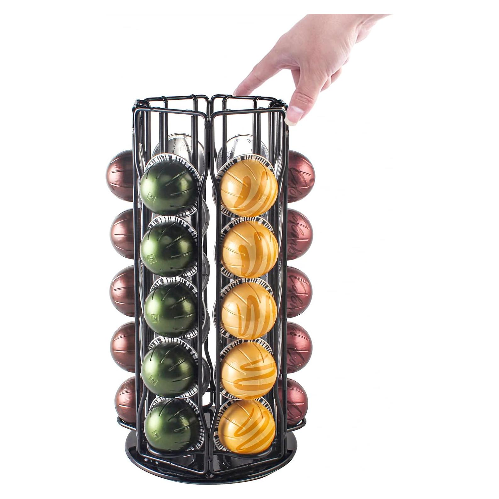 Soporte para Cápsulas de Café SEVENLINE Negro - Almacena 30 Nespresso Vertuo