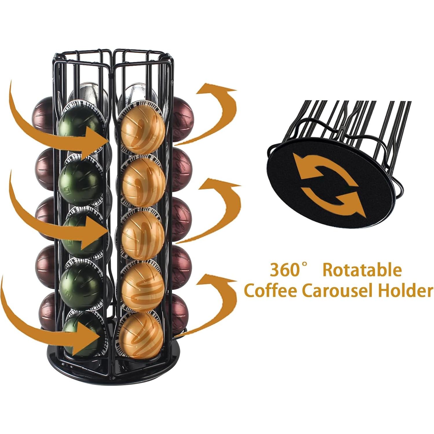 Soporte para Cápsulas de Café SEVENLINE Negro - Almacena 30 Nespresso Vertuo