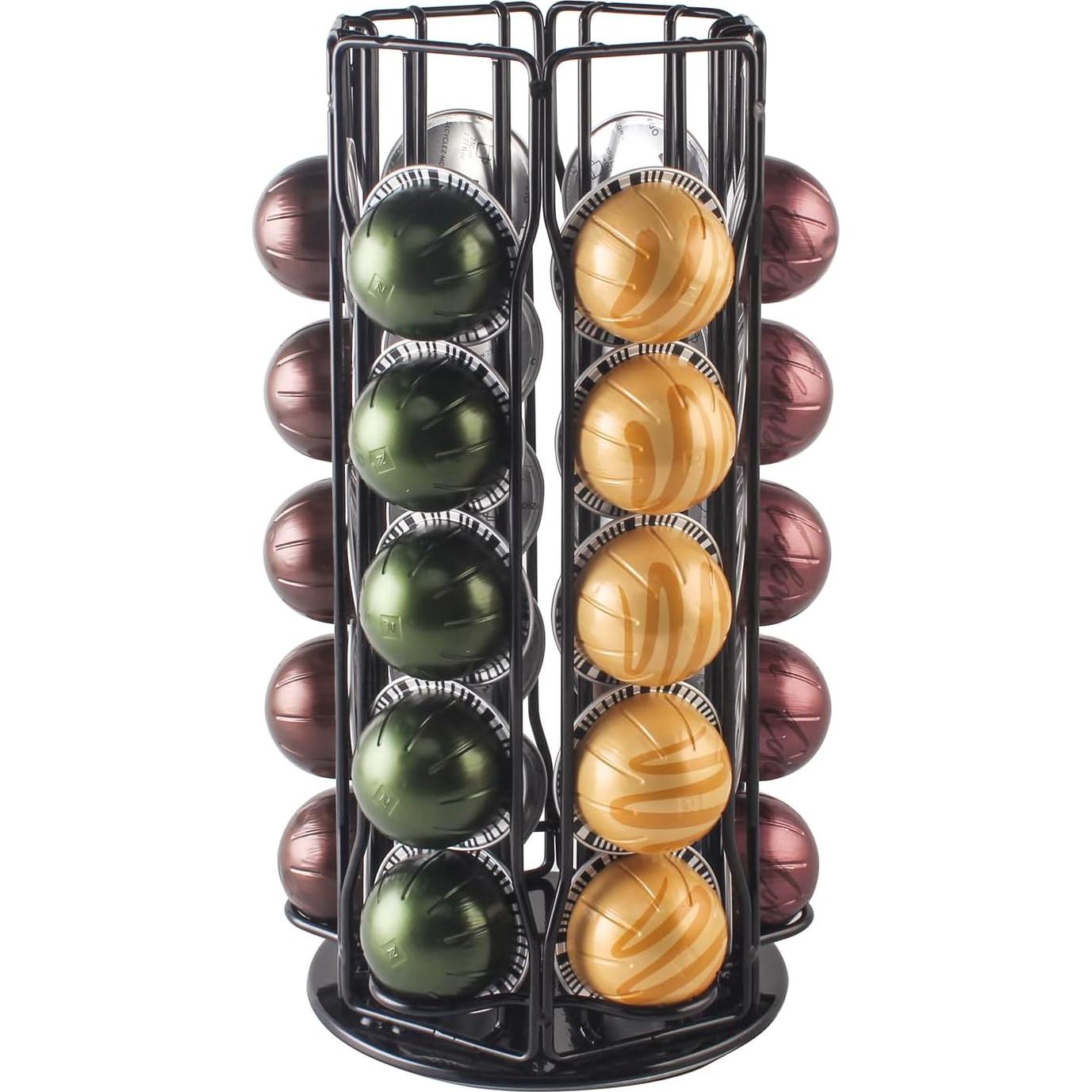 Soporte para Cápsulas de Café SEVENLINE Negro - Almacena 30 Nespresso Vertuo