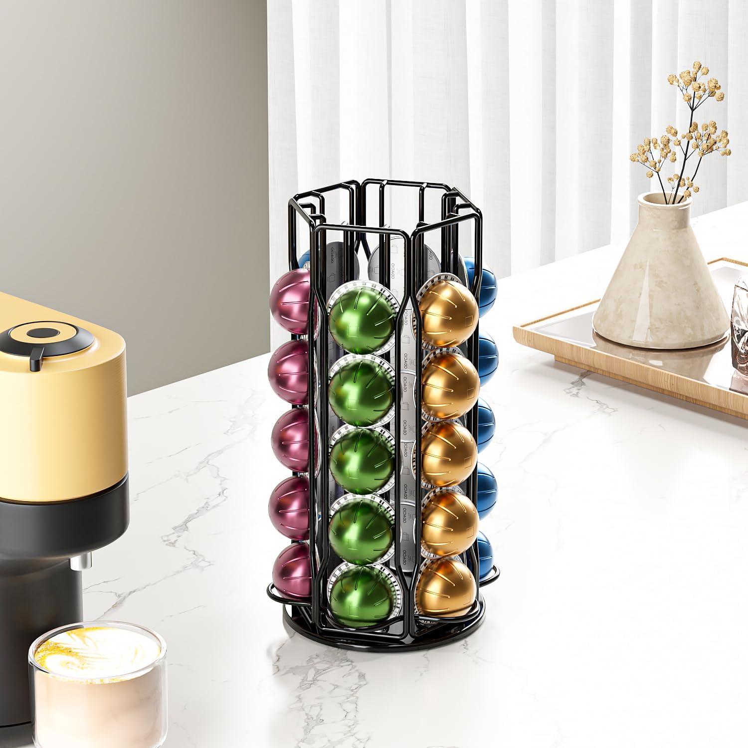 Soporte para Cápsulas de Café SEVENLINE Negro - Almacena 30 Nespresso Vertuo