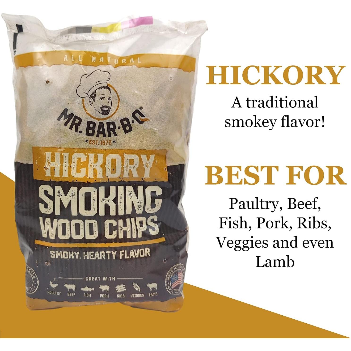 Astillas de Madera de Hickory Mr. Bar-B-Q 0.73 kg para Ahumador