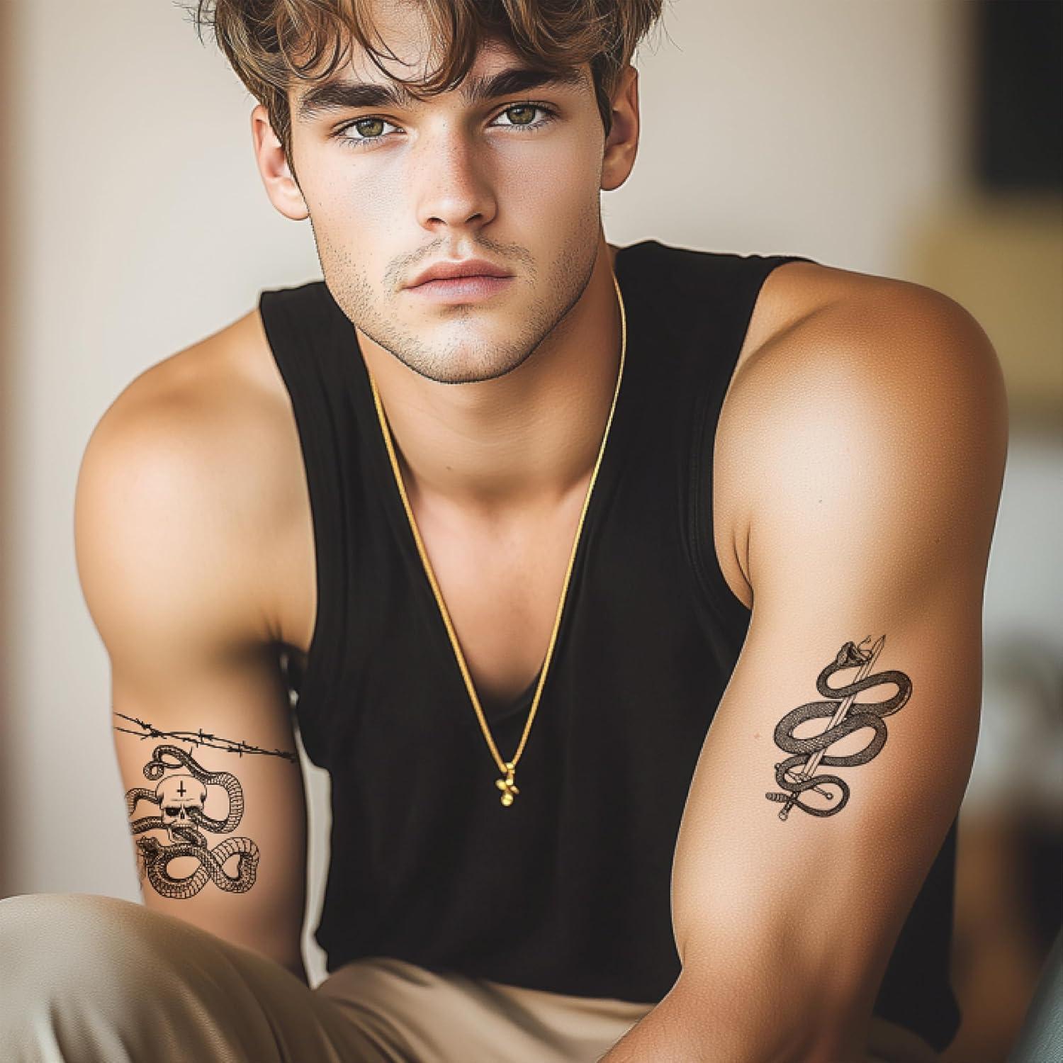 Tatuajes Temporales CartaChic Alambre de Púas 4 Hojas 45+ Estilos