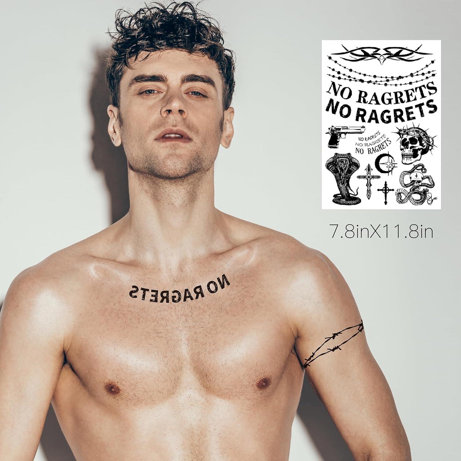 Tatuajes Temporales CartaChic Alambre de Púas 4 Hojas 45+ Estilos