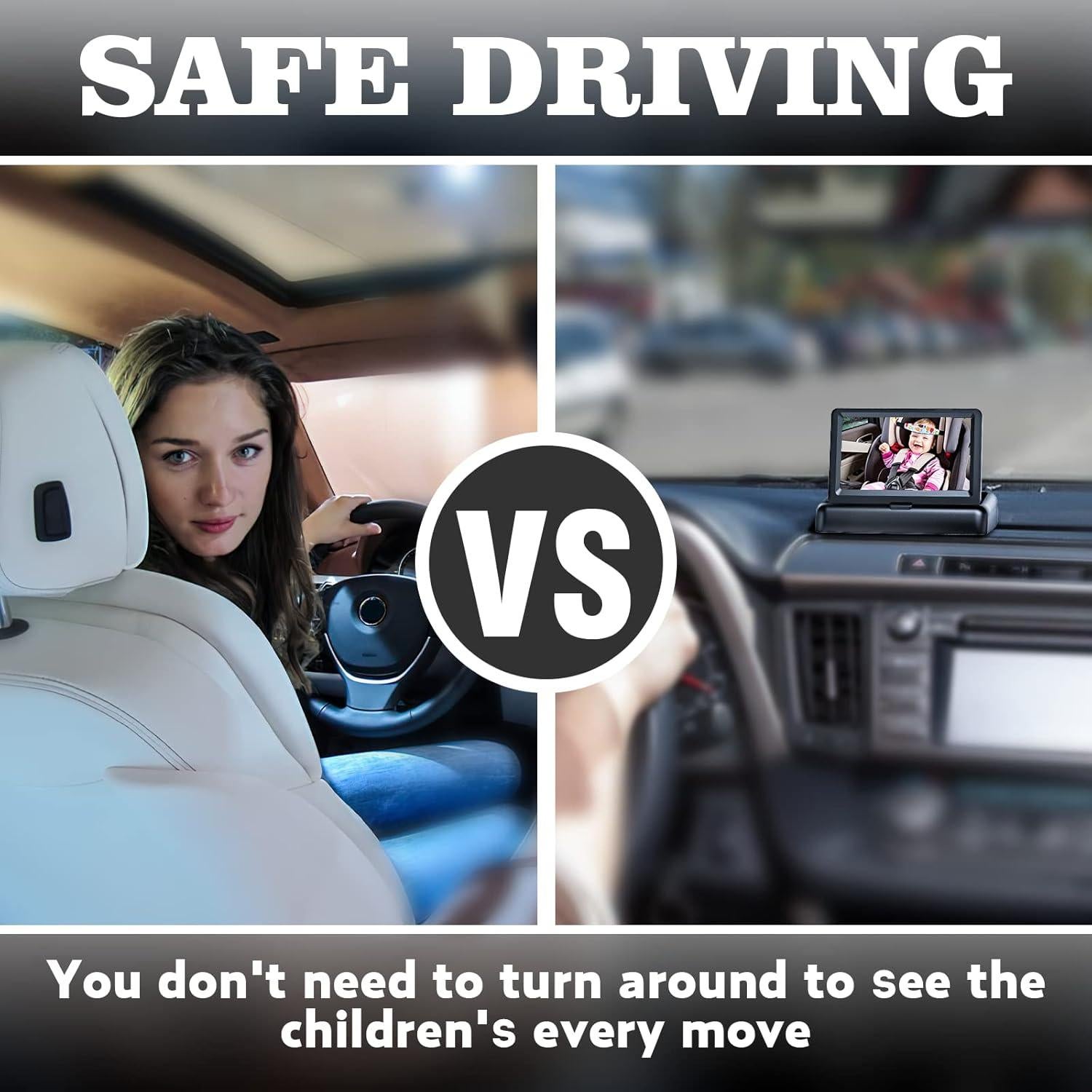 Espejo de Coche para Bebés SCZ13 con Cámara 4.3" HD