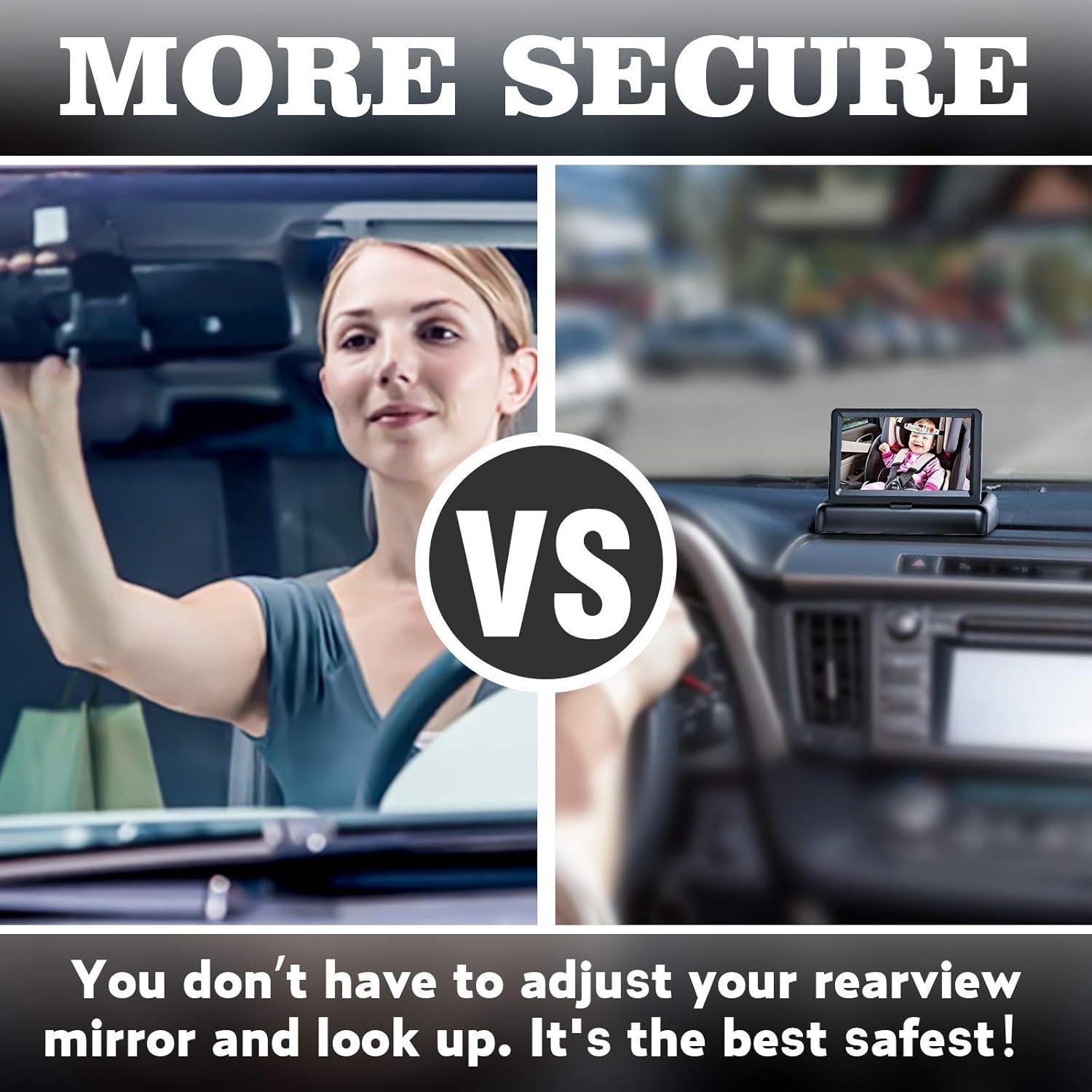 Espejo de Coche para Bebés SCZ13 con Cámara 4.3" HD