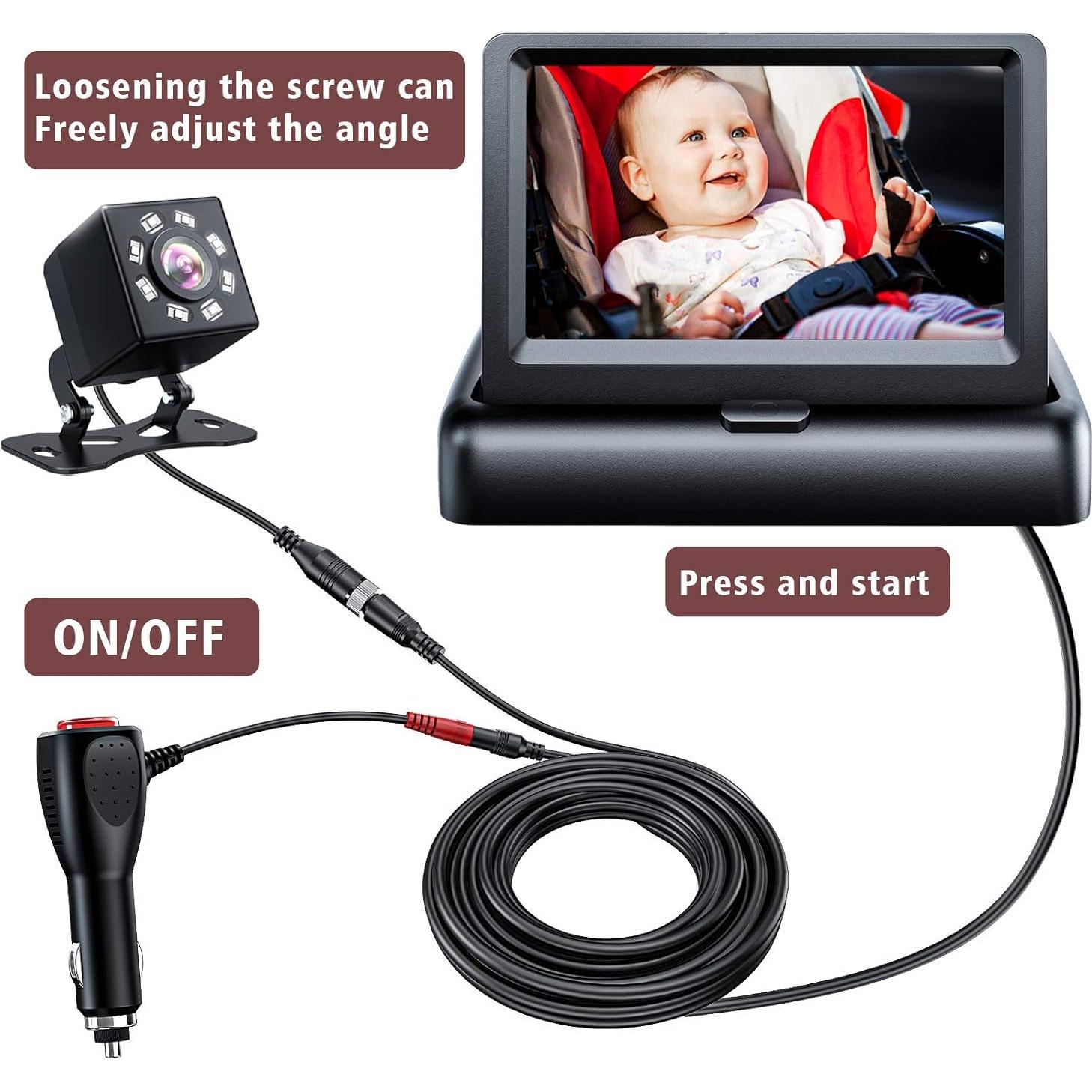 Espejo de Coche para Bebés SCZ13 con Cámara 4.3" HD