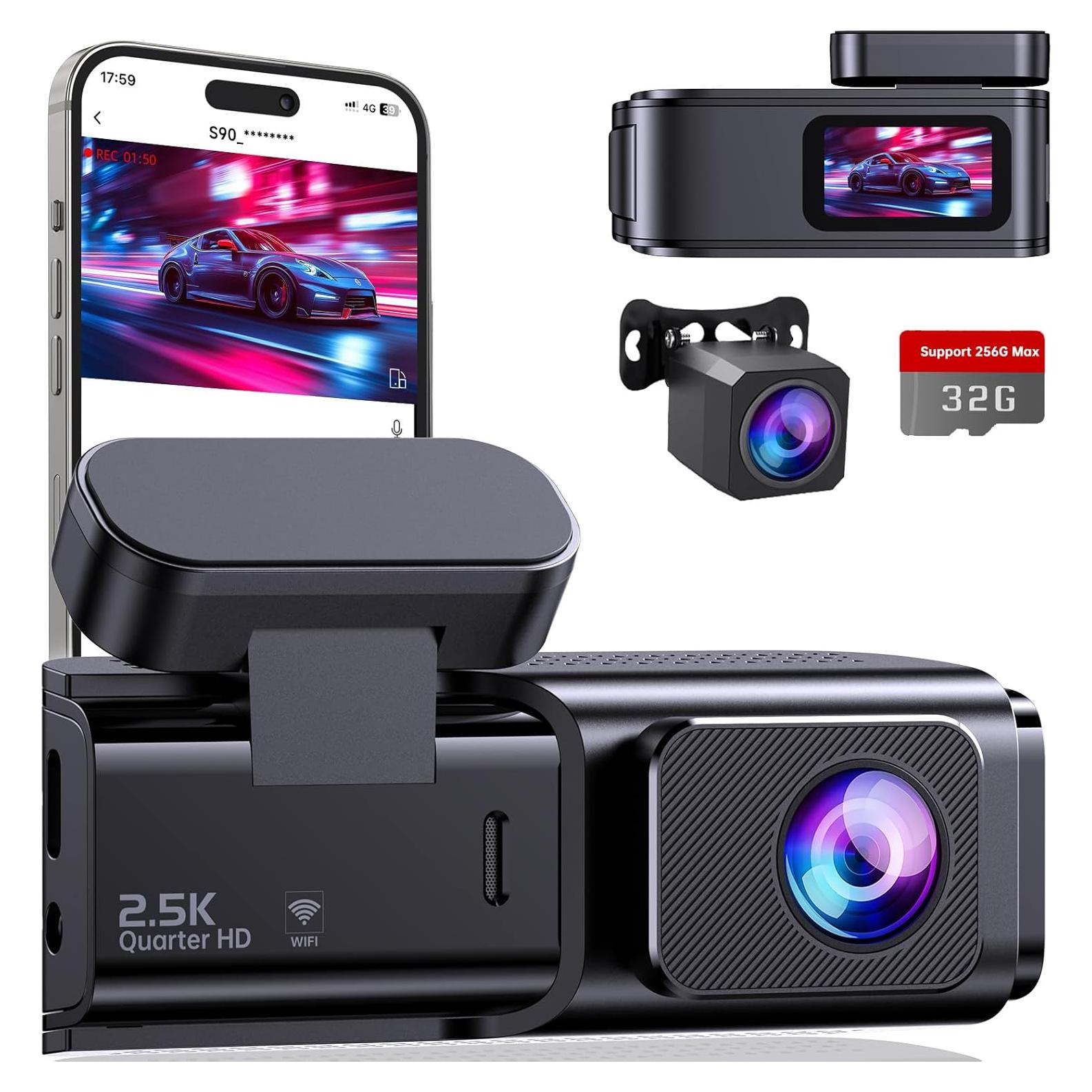 Cámara Dash Delantera y Trasera Ecomoment 2.5K+1080P Wi-Fi