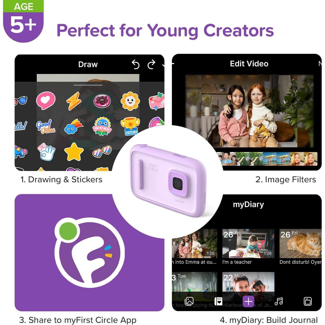 Cámara Digital para Niños myFirst 50 - 20MP, 1080P, Azul