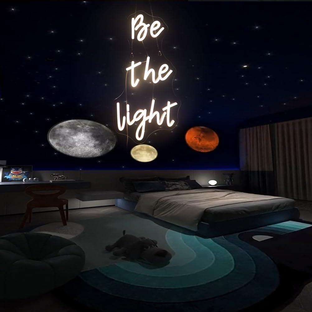 Letrero de neón QiaoFei 'Sé la luz' para decoración de hogar