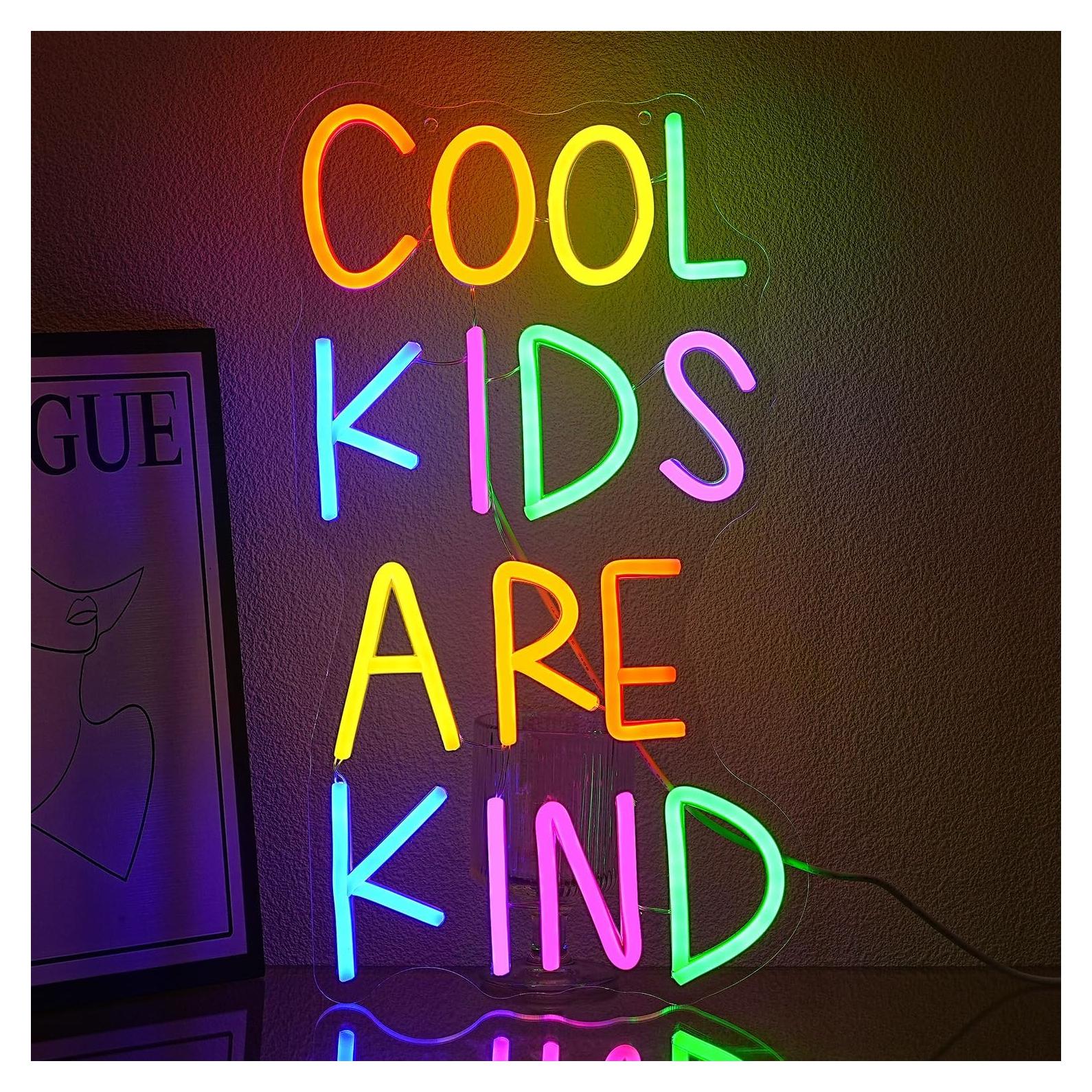 Letrero Neón Decorativo Xixkilly 41.91x22.95 cm Niños Amables