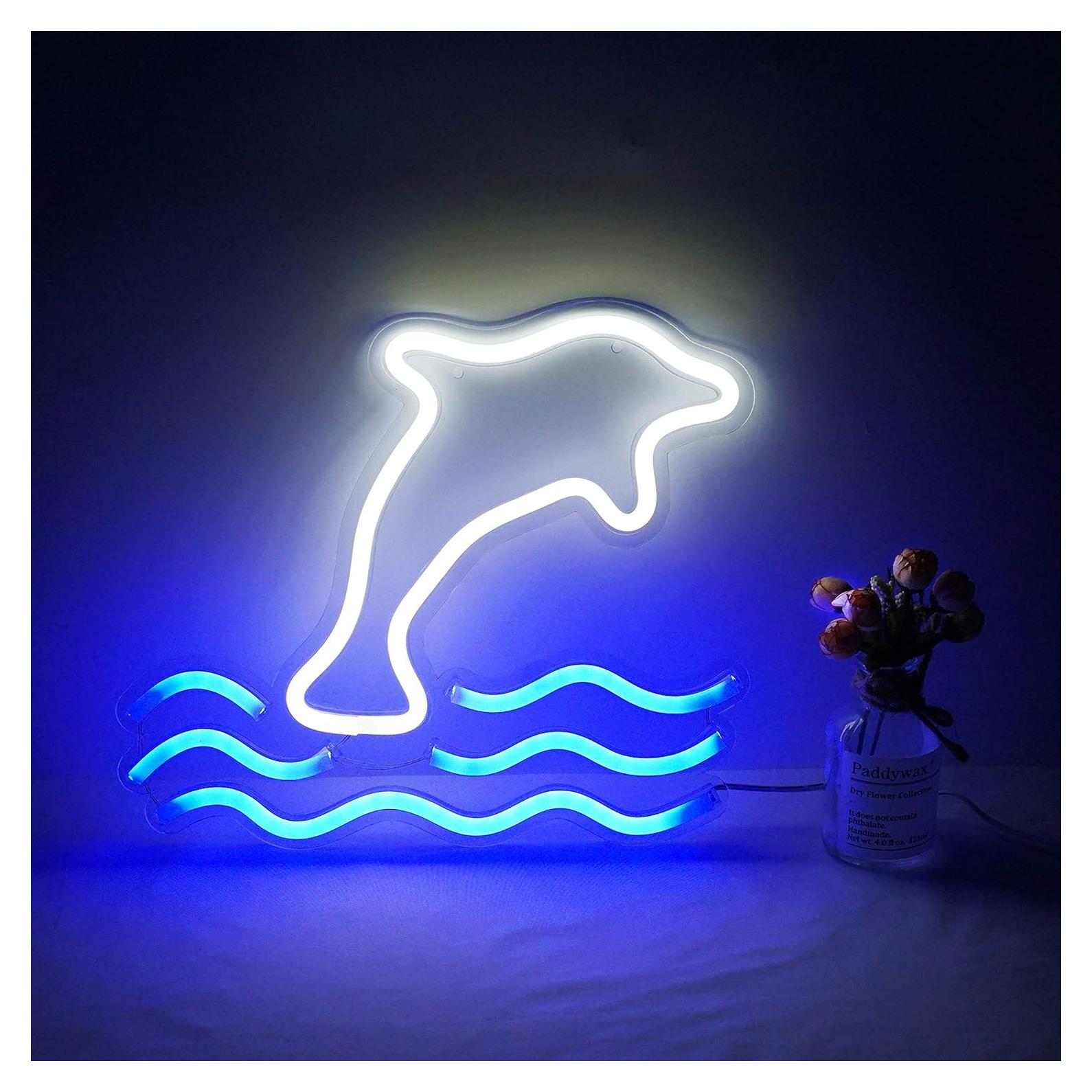 Luz de Neón LED Delfín Grande NiniTe LIGHTS USB 32 cm