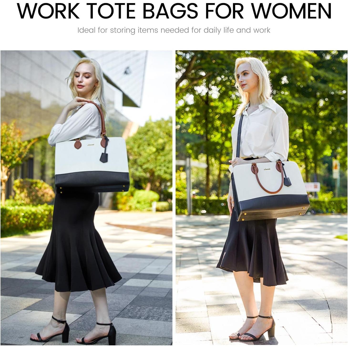 Bolsa Tote para Laptop LOVEVOOK 15.6" Cuero Vintage Impermeable