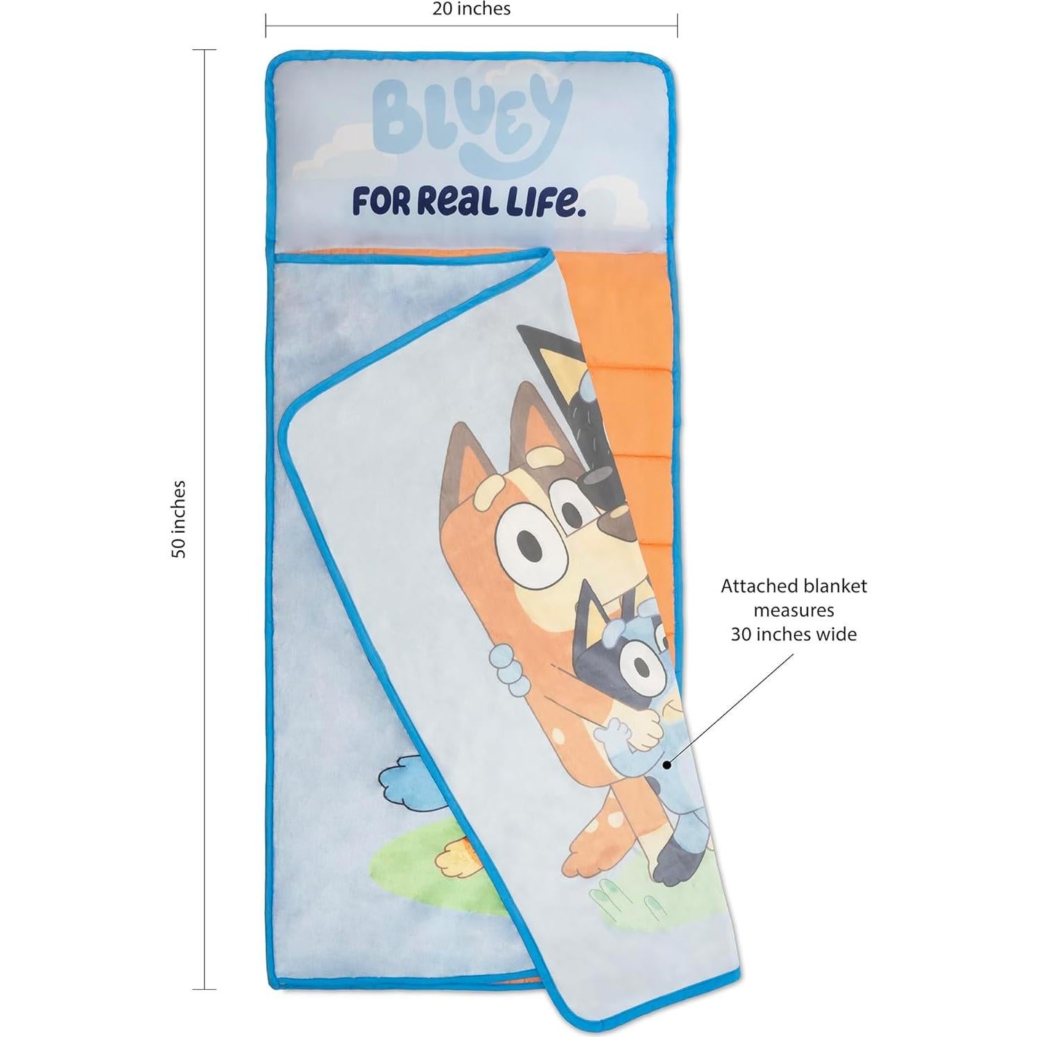 Colchoneta para Niños Bluey con Almohada y Manta 116x53 cm