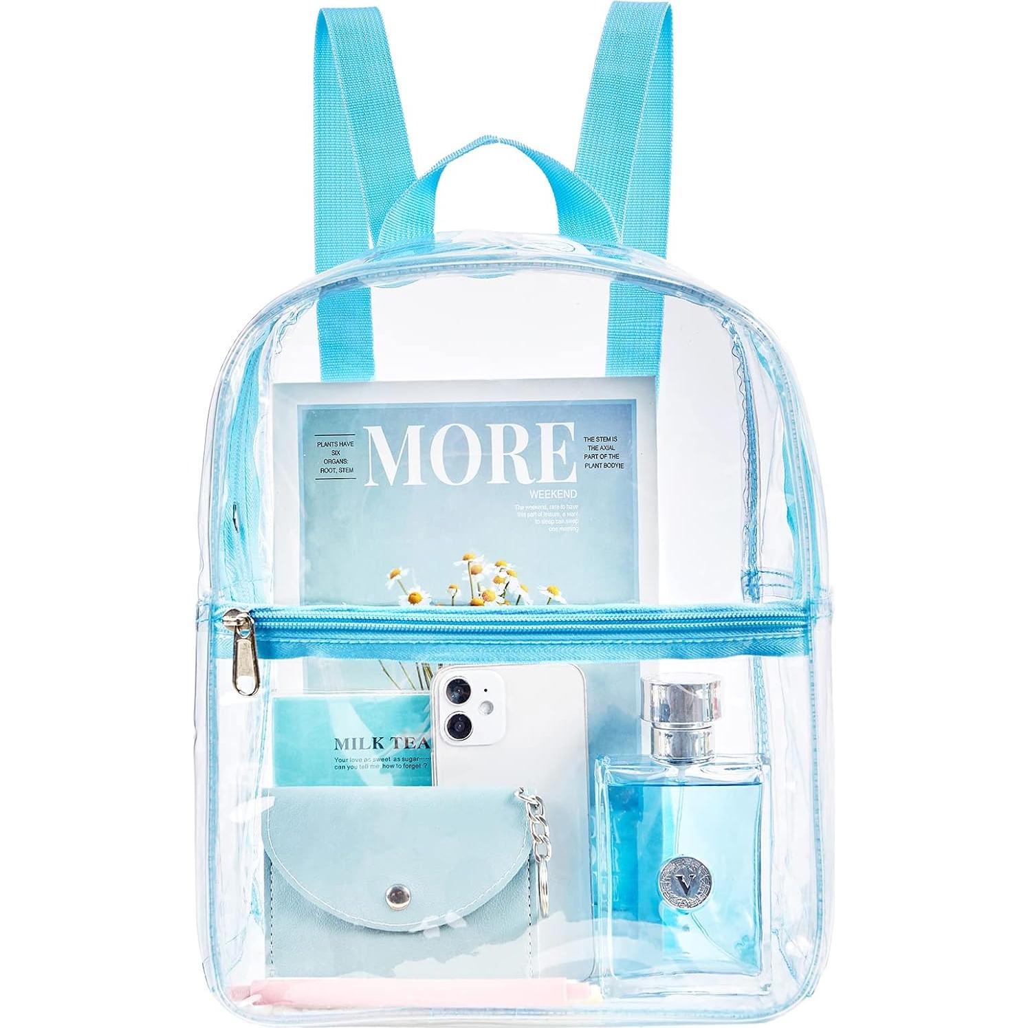 Mochila Mini Transparente Aprobada Estadio PVC Azul Bebé