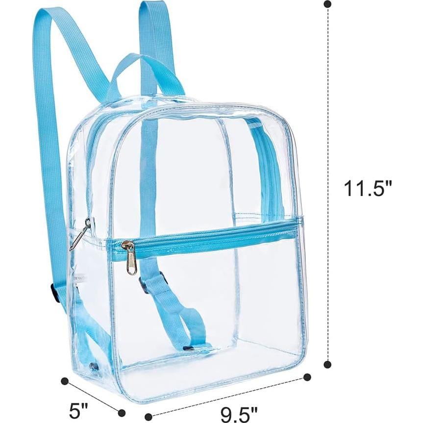 Mochila Mini Transparente Aprobada Estadio PVC Azul Bebé