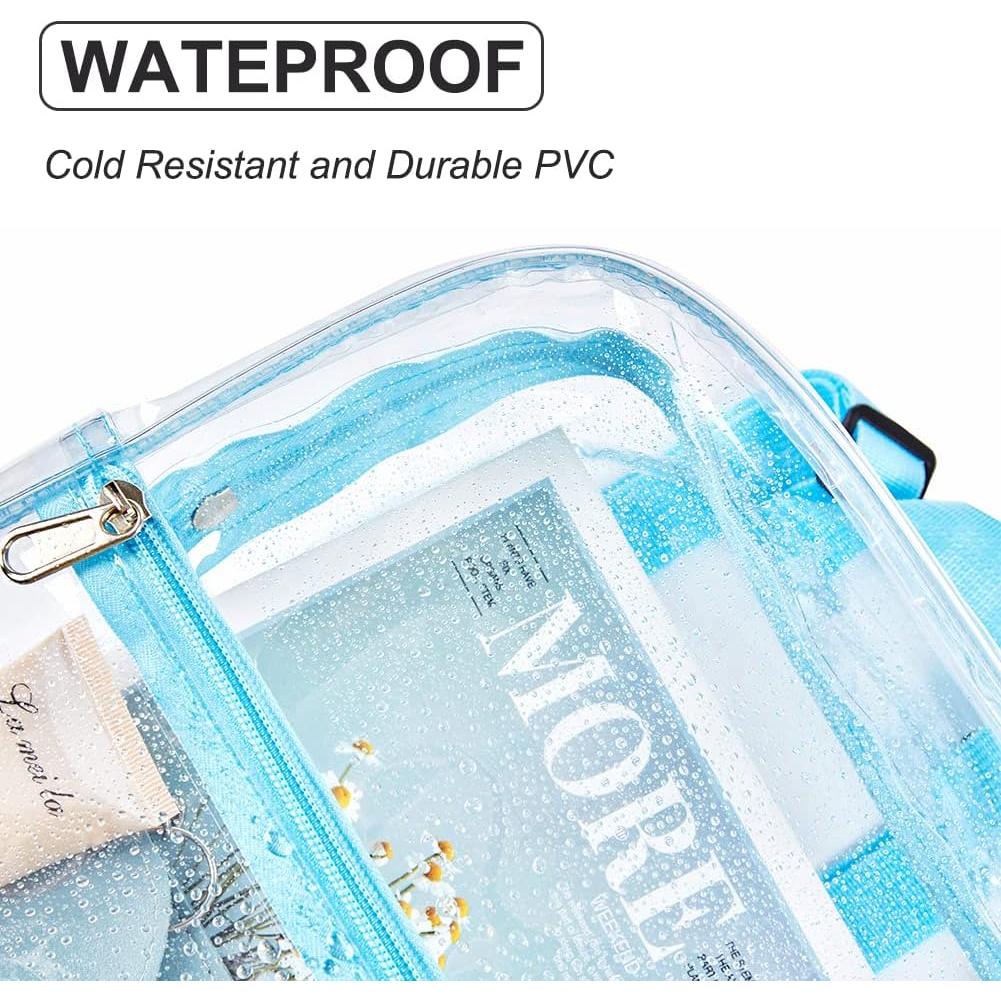 Mochila Mini Transparente Aprobada Estadio PVC Azul Bebé