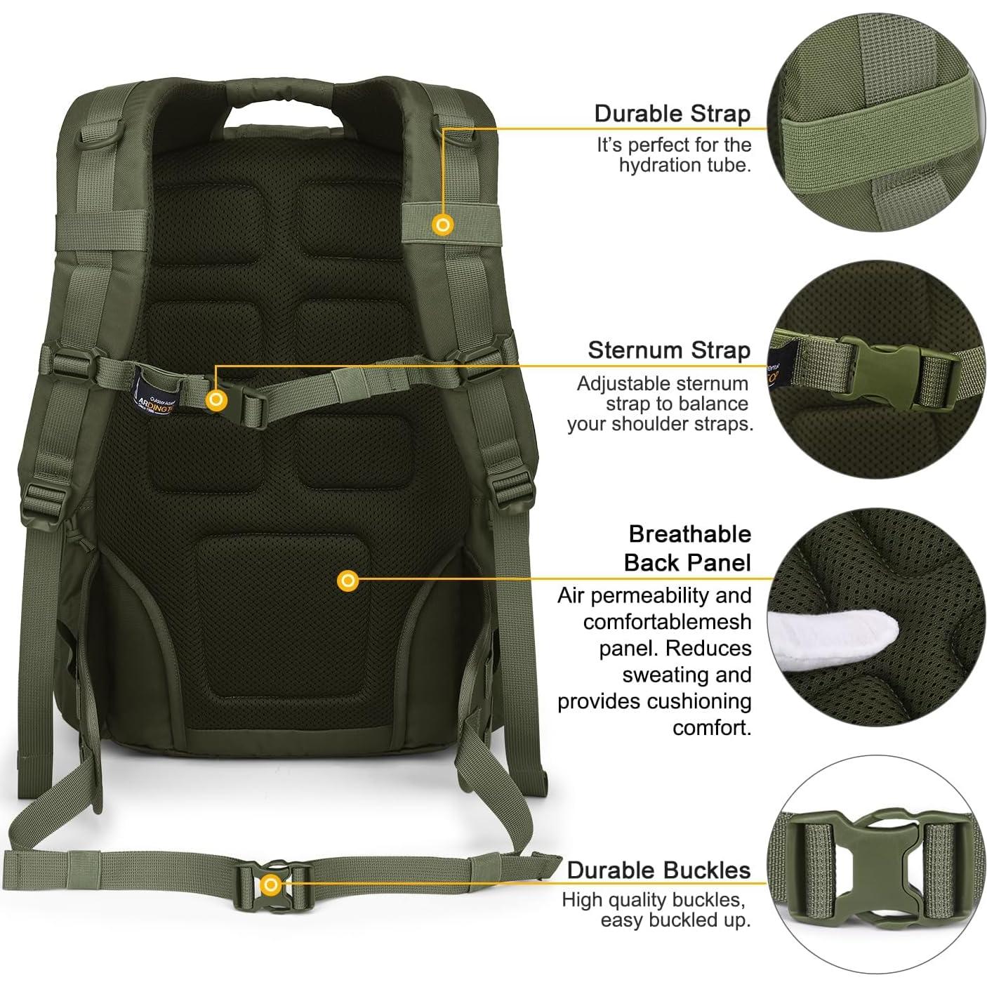 Mochila Táctica Mardingtop 40L Verde Ejército para Senderismo