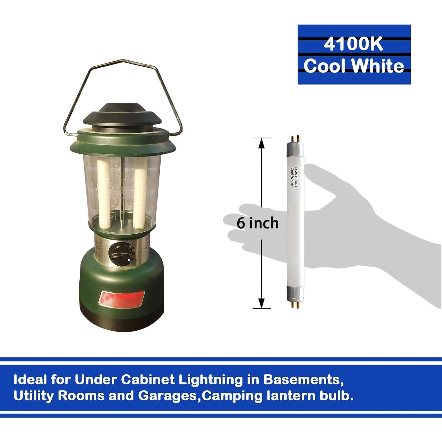 Paquete de 4 Bombillas Fluorescentes T5 4W 4100K Blanca Fría