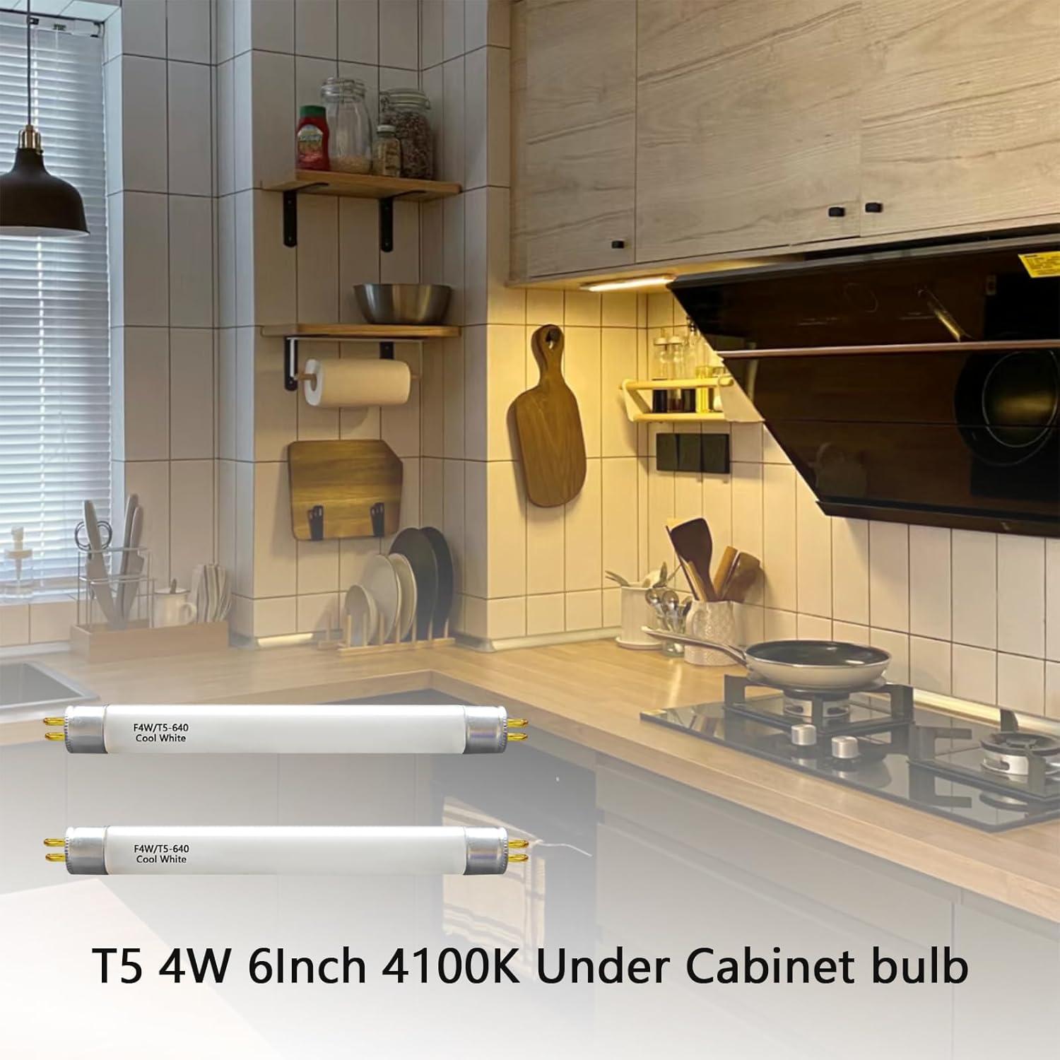 Paquete de 4 Bombillas Fluorescentes T5 4W 4100K Blanca Fría