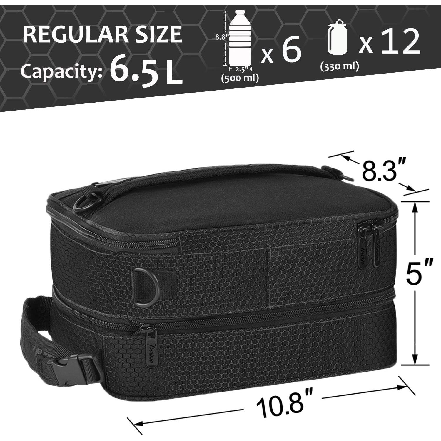 Bolsa de Almuerzo Aislada Tirrinia Negra Expandible 4200ml