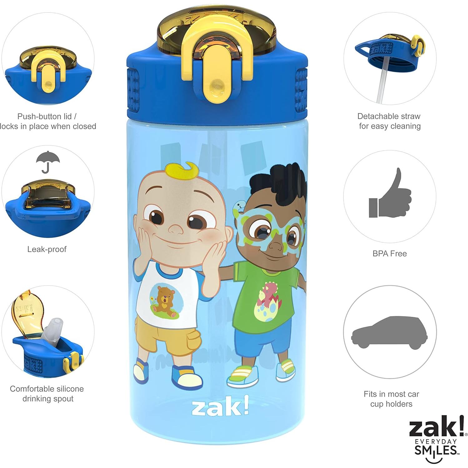 Botella de Agua CoComelon Zak 2 Piezas 0.47L a Prueba de Fugas