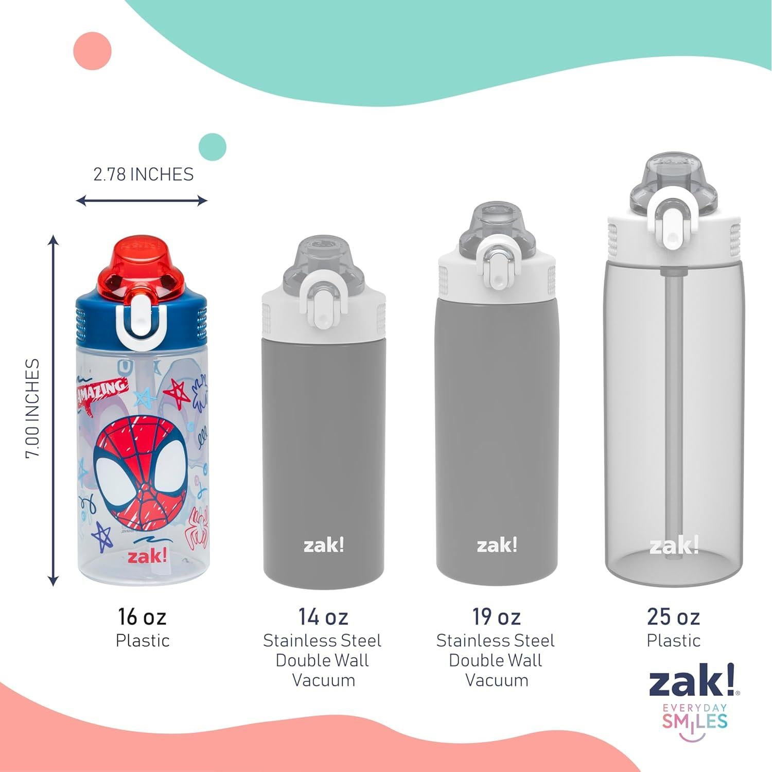 Botella de Agua Zak Designs Spider-Man 2-Pack 480ml